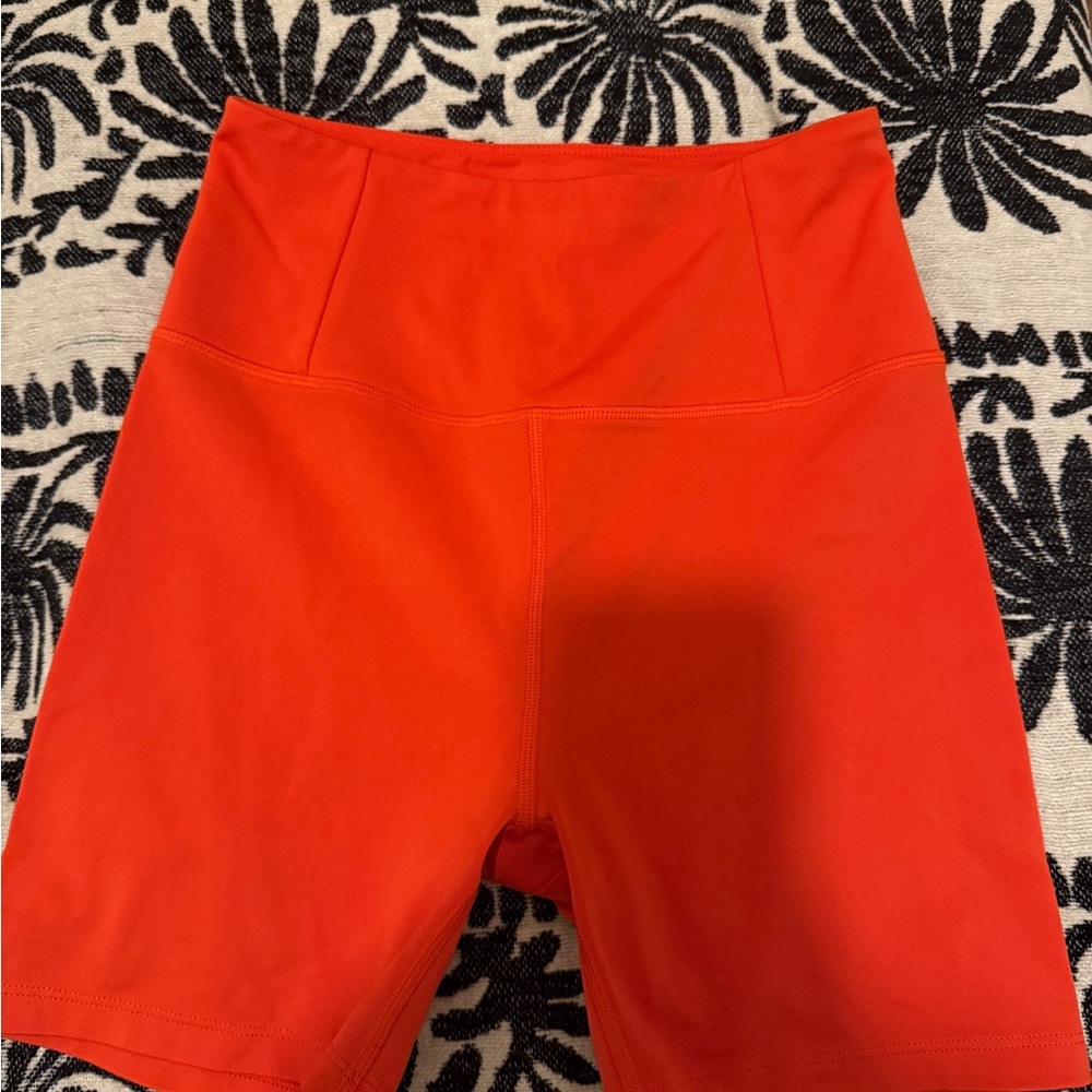 Girlfriend Collective High Waist Orange Shorts